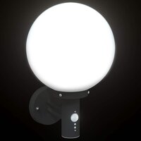 Buitenwandlamp met Sensor Zwart RVS IP44 8