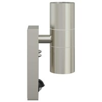 Buitenwandlampen met Sensor 2 stuks Zilver RVS IP44 4
