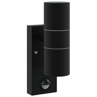 Buitenwandlampen met Sensor 2 stuks Zwart RVS IP44 2
