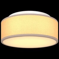 Plafondlamp vlakke montage &Oslash; 30 cm E27 stof taupe 8