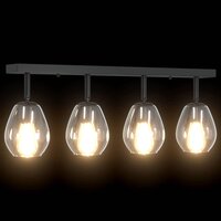 Plafondlamp met verstelbare glazen lampenkap E27 antraciet 7