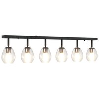 Plafondlamp met verstelbare glazen lampenkap E27 antraciet 8