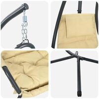 Hangstoel met standaard en kussen - Beige staal 7