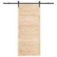 Schuifdeur Bruin 90 x 208 cm Massief grenenhout 3