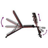 Verstelbare Halterbank met Weerstandsbanden 150 kg Zwart Staal 8