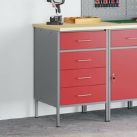 Werkbank 50x55x85 cm staal rood 2