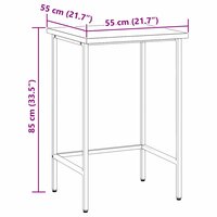 Werkbank 55x55x85 cm staal en bewerkt hout grijs 6