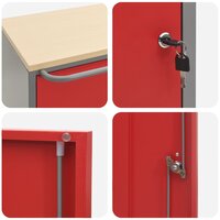 Gereedschapskast met wielen en slot 75x45x85 cm staal rood 7
