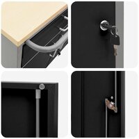 Gereedschapskast met wielen en slot 75x45x85 cm staal zwart 7