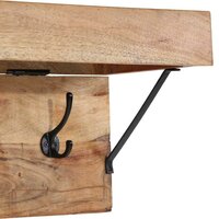 Kapstok met schap wandgemonteerd massief acaciahout en metaal 7