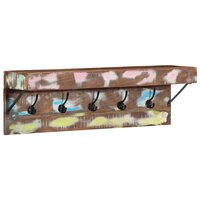 Kapstok met schap wandgemonteerd gerecycled hout en metaal 2