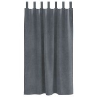 Gordijnen 2 st verduisterend met lussen fluweel superlichtgrijs 2