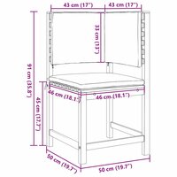 Hoektuinstoel met kussens massief acaciahout 8
