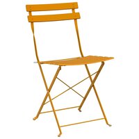 Tuinstoelen 2 st inklapbaar staal mosterdgeel 3