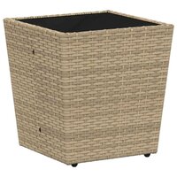 3-delige bistroset voor in de tuin met kussens in beige van poly rattan 4