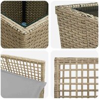 3-delige bistroset voor in de tuin met kussens in beige van poly rattan 8