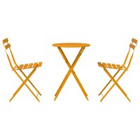 3-delige Bistroset inklapbaar staal mosterdgeel 6