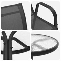 3-delige bistroset voor in de tuin - zwart textileen en staal 8