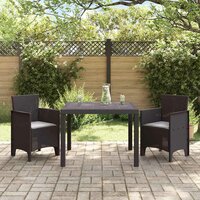 3-delige Tuinset met kussens poly rattan bruin 2