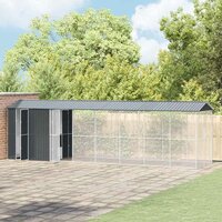 Vogelvoli&egrave;re met uitbreiding Antraciet 210x838x247 cm Staal 2