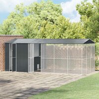 Vogelvoli&egrave;re met uitbreiding Antraciet 310x640x247 cm Staal 2