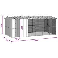 Vogelvoli&egrave;re met uitbreiding Antraciet 310x640x247 cm Staal 8