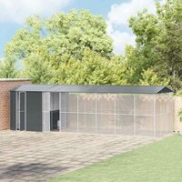 Vogelvoli&egrave;re met Uitbreiding Antraciet 310x838x247 cm Staal 2