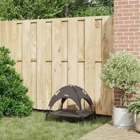 Verhoogd Hondenbed met Verwijderbaar Dak Bruin Staal 2