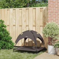 Verhoogd Hondenbed met Afneembaar Dak Bruin Staal 2