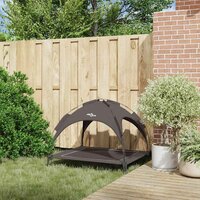 Verhoogd Hondenbed met Afneembaar Dak Bruin XL Staal 2