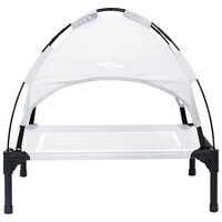 Verhoogd Hondenbed met Verwijderbaar Dak Zilver Grijs Staal 3