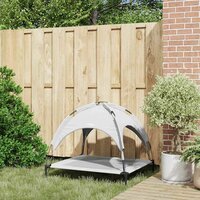 Verhoogd Hondenbed met Afneembaar Dak Zilvergrijs L Staal 2