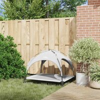 Verhoogd Hondenbed met Verwijderbaar Dak Zilvergrijs XL Staal 2