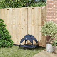 Verhoogd Hondenbed met Verwijderbaar Dak Marineblauw Staal 2