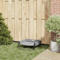 Verhoogd Hondenbed Lichtgrijs S Oxford Stof en Staal 2