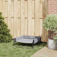 Verhoogd Hondenbed Lichtgrijs M Oxford Stof en Staal 2