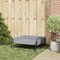 Verhoogd Hondenbed Licht Grijs L Oxford Stof en Staal 2