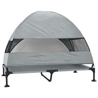 Verhoogd Hondenbed met Afneembaar Dak Lichtgrijs XL Staal 5