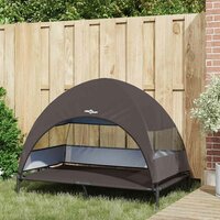 Verhoogd Hondenbed met Afneembaar Dak Bruin XL Staal 2