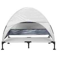 Verhoogd Hondenbed met Afneembaar Dak Zilvergrijs XL Staal 3