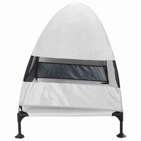 Verhoogd Hondenbed met Afneembaar Dak Zilvergrijs XL Staal 4