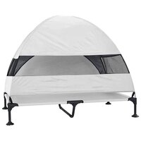 Verhoogd Hondenbed met Afneembaar Dak Zilvergrijs XL Staal 5