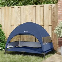 Verhoogd hondenbed met afneembaar dak - Marineblauw - XL - Staal 2