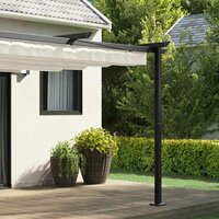 Wandgemonteerde Pergola Cr&egrave;me 3 x 3 m Staal 2