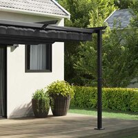 Wandgemonteerde Pergola Antraciet 3 x 3 m Staal 2