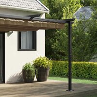 Wandgemonteerde Pergola Taupe 3 x 3 m Staal 2