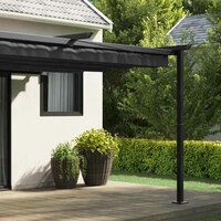 Wandgemonteerde Pergola Antraciet 3 x 4 m Staal 2