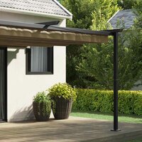 Wandgemonteerde Pergola Taupe 3 x 4 m Staal 2