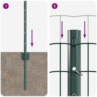 Tuinhek Set Set van 2 Groen Staal 10 x 0.8 m Duurzaam Tuinhek 8