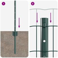 Rustieke Tuinhekje Set Set van 2 Groen Staal Duurzaam Tuinhek 8